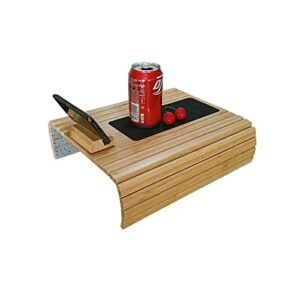 bamjiushang bamboo couch cup holder sofa arm tray for couch tray tables couch arm table perfect for drinks snacks remote control or phone great arm tray for couch armrest-narual