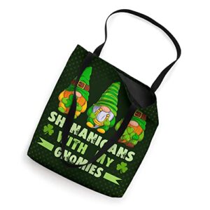 St Patricks Day, funny gnomes, green pattern Tote Bag