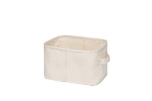 yonben decorative basket rectangular fabric storage bin organizer basket with handles for clothes storage (14.5 x 10.2 x 6.2, beige)