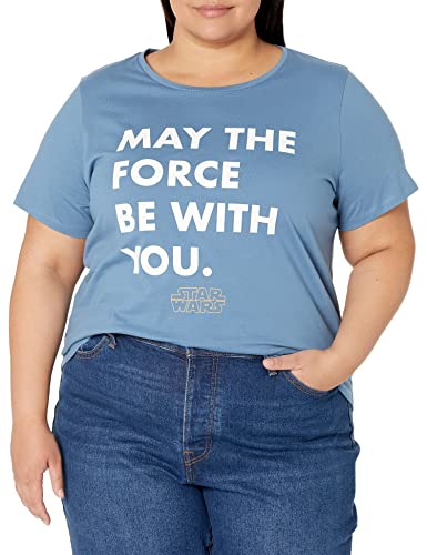 Amazon Essentials Disney | Marvel Princess Women's Short-Sleeve Crew-Neck T-Shirts (Available in Plus Size), Pack of 2, Star Wars Force, 4X