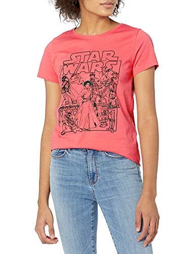 Amazon Essentials Disney | Marvel Princess Women's Short-Sleeve Crew-Neck T-Shirts (Available in Plus Size), Pack of 2, Star Wars Force, 4X