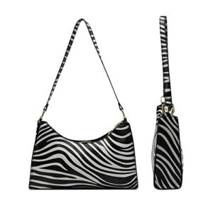 women’s zebra print tote shoulder bag leather top handle purse travel handbag clutch wallet