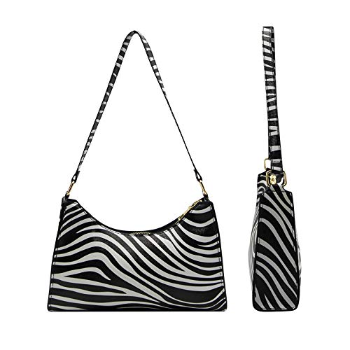 Women's Zebra Print Tote Shoulder Bag Leather Top Handle Purse Travel Handbag Clutch Wallet