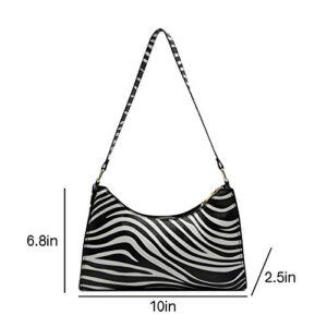 Women's Zebra Print Tote Shoulder Bag Leather Top Handle Purse Travel Handbag Clutch Wallet