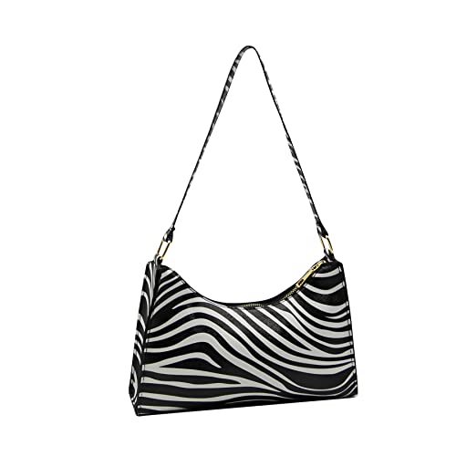 Women's Zebra Print Tote Shoulder Bag Leather Top Handle Purse Travel Handbag Clutch Wallet