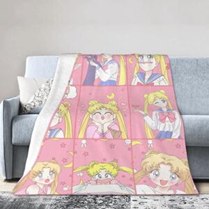 flannel blanket super soft cozy plush blankets warm lightweight throw blanket for sofa bed pink 50″x40″