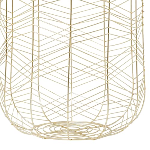 CosmoLiving by Cosmopolitan Glam Metal Round Storage Basket, Set of 3 16", 14", 12"H, Gold