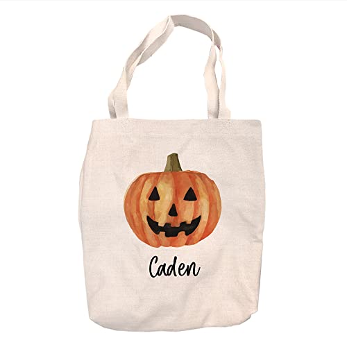 Pattern Pop - Personalized Halloween Tote Bag - Graphic Canvas Tote Bag - Personalized Candy Bag for Trick or Treat - 16” x 14.5” - Jack o’ Lantern