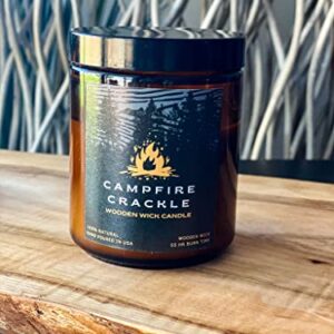 Campfire Candle Scented| 8oz Firewood Scented Candles for Men Wood Wick, Long Lasting, Masculine Scents, Natural Soy Jar Candle for Home, The Perfect Mens Gift.