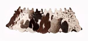 cowhide coaster set of 6 pcs natural cowhide drink coasters hair on cow shape coasters leather tea cup coasters home décor & home living ideas by ngf, 4.5 x 4.5 x 0.5 inches