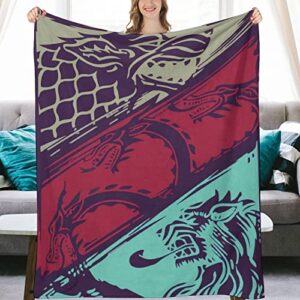 flannel warm blanket for couch, bed, sofa – soft cozy plush throw blankets microfiber luxurious 50×60 inches
