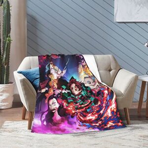 Anime Blanket Throw Flannel Fleece Blanket All Seasons Lightweight Air Conditioner Warm Blanket for LivingRoom/Bedroom/Sofa/Camping/Office/Chair Halloween Thanksgiving 50"x40"