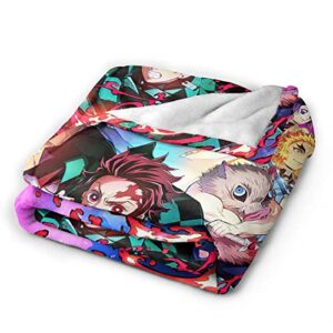 Anime Blanket Throw Flannel Fleece Blanket All Seasons Lightweight Air Conditioner Warm Blanket for LivingRoom/Bedroom/Sofa/Camping/Office/Chair Halloween Thanksgiving 50"x40"