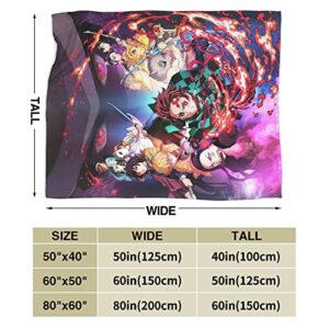 Anime Blanket Throw Flannel Fleece Blanket All Seasons Lightweight Air Conditioner Warm Blanket for LivingRoom/Bedroom/Sofa/Camping/Office/Chair Halloween Thanksgiving 50"x40"