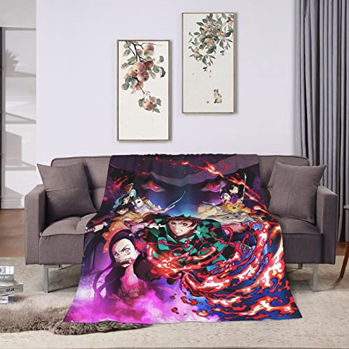 Anime Blanket Throw Flannel Fleece Blanket All Seasons Lightweight Air Conditioner Warm Blanket for LivingRoom/Bedroom/Sofa/Camping/Office/Chair Halloween Thanksgiving 50"x40"