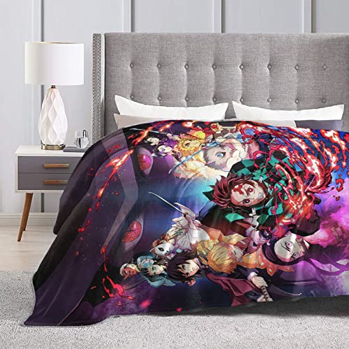 Anime Blanket Throw Flannel Fleece Blanket All Seasons Lightweight Air Conditioner Warm Blanket for LivingRoom/Bedroom/Sofa/Camping/Office/Chair Halloween Thanksgiving 50"x40"