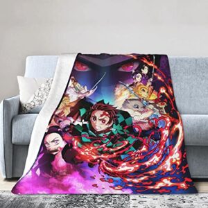 Anime Blanket Throw Flannel Fleece Blanket All Seasons Lightweight Air Conditioner Warm Blanket for LivingRoom/Bedroom/Sofa/Camping/Office/Chair Halloween Thanksgiving 50"x40"