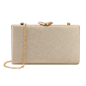 zhanni clutch purses for women elegant evening bag handbag party wedding clutch (gold)