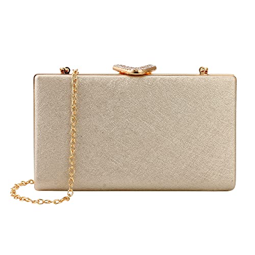 ZHANNI Clutch Purses for Women Elegant Evening Bag Handbag Party Wedding Clutch (Gold)