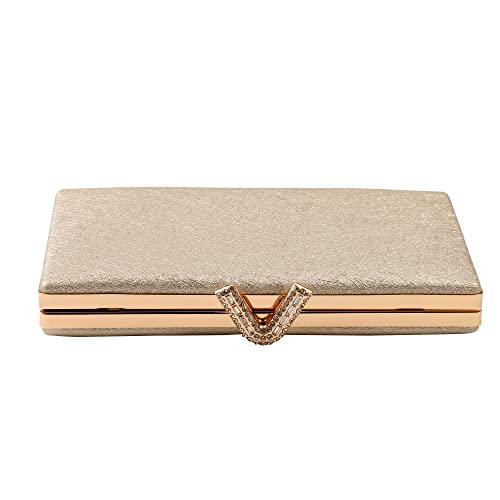 ZHANNI Clutch Purses for Women Elegant Evening Bag Handbag Party Wedding Clutch (Gold)