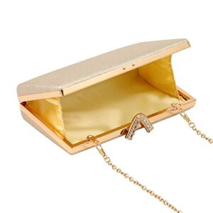 ZHANNI Clutch Purses for Women Elegant Evening Bag Handbag Party Wedding Clutch (Gold)