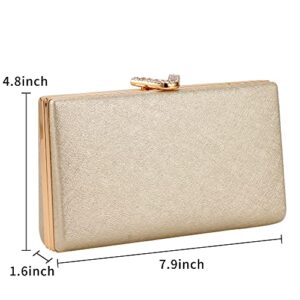 ZHANNI Clutch Purses for Women Elegant Evening Bag Handbag Party Wedding Clutch (Gold)