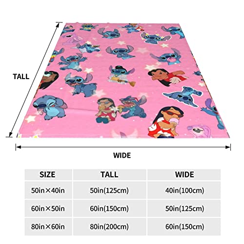 Zowqqxf Cartoon Throw Blanket Anti-Pilling Flannel Blankets Suitable for Home Couch Home Decor Bedding Living Room Camping All Season 50x40inch