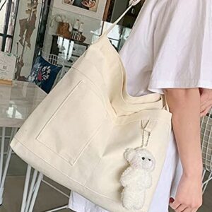 Women Retro Large Size Canvas Shoulder Bag Large Hobo Bag Canvas Crossbody Bag Messenger Tote