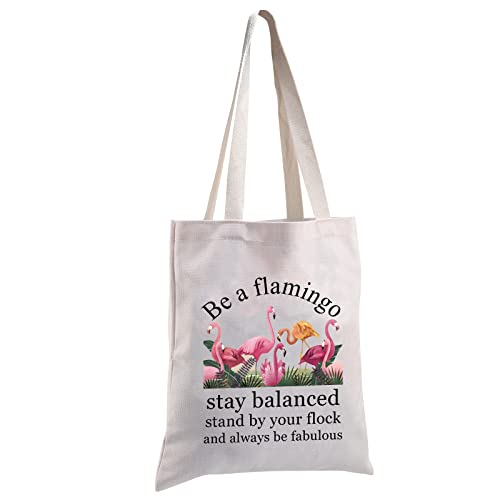 MBMSO Flamingo Gifts Flamingo Tote Bag Flamingo Lover Gifts Pink Flamingo Shopping Bags Be a Flamingo Inspirational Gifts (Be a flamingo TB)