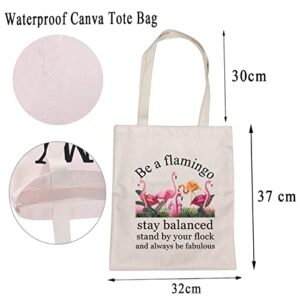 MBMSO Flamingo Gifts Flamingo Tote Bag Flamingo Lover Gifts Pink Flamingo Shopping Bags Be a Flamingo Inspirational Gifts (Be a flamingo TB)