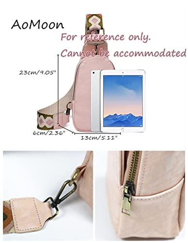 AoMoon Sling Bag for Women,PU Leather small sling bags Multipurpose chest bag crossbody bags for women Travel