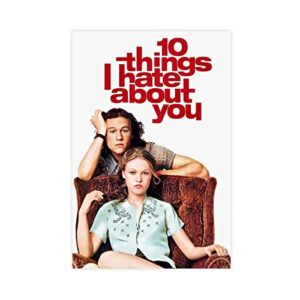 vezcos 10 things i hate about you love movie cover canvas poster bedroom decor sports landscape office room decor gift unframe-style 12x18inch(30x45cm)