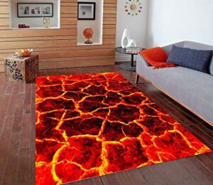 hot lava rug, lava rug, floor is hot lava, volcano floor rug c942 (23”x31”)=60x80cm