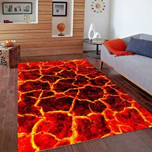 Hot Lava Rug, Lava Rug, Floor is hot Lava, Volcano Floor Rug C942 (23”x31”)=60x80cm