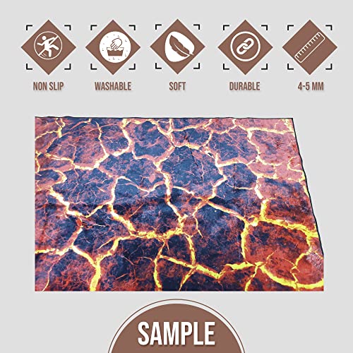 Hot Lava Rug, Lava Rug, Floor is hot Lava, Volcano Floor Rug C942 (23”x31”)=60x80cm