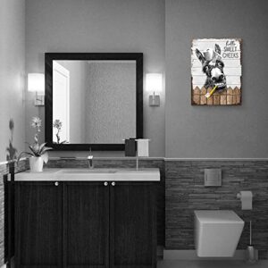 Farmhouse Bathroom Decor Wall Art Funny Donkey Bathroom Wall Art Donkey Bite Toothbrush Pictures for Wall Rustic Animal Canvas Print Framed Artwork for Washroom Bathroom Wall Decor 12x16 Inch