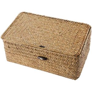 sigrid seagrass hand woven storage box storage box storage basket makeup organizer container with lid