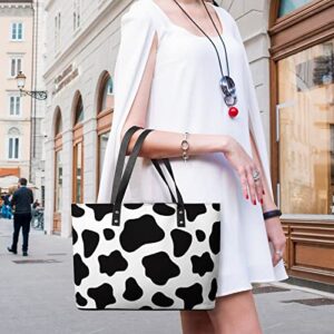 Womens Handbag Cow Pattern Leather Tote Bag Top Handle Satchel Bags For Lady