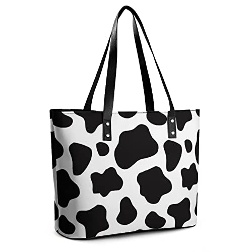 Womens Handbag Cow Pattern Leather Tote Bag Top Handle Satchel Bags For Lady