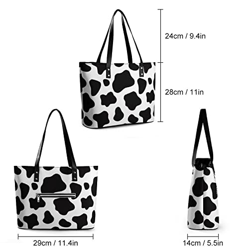 Womens Handbag Cow Pattern Leather Tote Bag Top Handle Satchel Bags For Lady