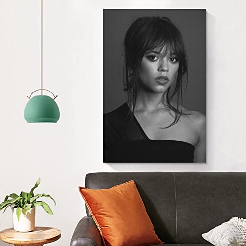 SIMAU Jenna Ortega Poster Black And White Canvas Wall Art Modern Family Bedroom Decor Posters 12x18inch(30x45cm)