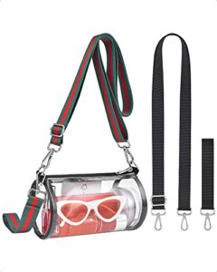 clear crossbody bag stadium approved clear purse with 2 shoulder straps, clear round handbag for women clear concert bag for sport event