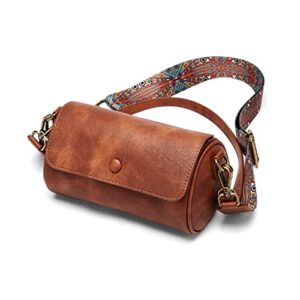 coraldaisy crossbody bag for women purses, small cell phone purse women’s shoulder handbags hobo, leather fashion shoulder bag purse with 2 adjustable strap gifts for her (brown)