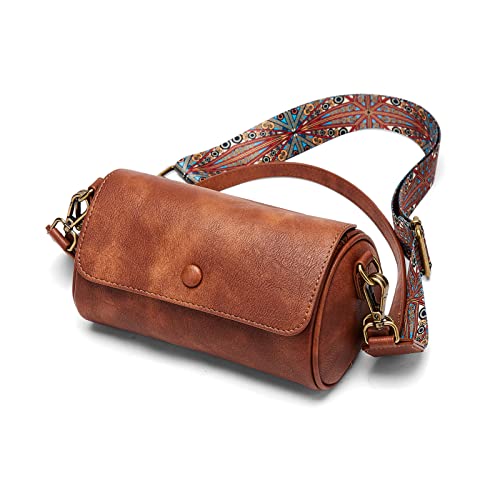 CORALDAISY CrossBody Bag for Women Purses, Small Cell Phone Purse Women's Shoulder Handbags Hobo, Leather Fashion Shoulder Bag Purse with 2 Adjustable Strap Gifts for Her (Brown)