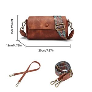 CORALDAISY CrossBody Bag for Women Purses, Small Cell Phone Purse Women's Shoulder Handbags Hobo, Leather Fashion Shoulder Bag Purse with 2 Adjustable Strap Gifts for Her (Brown)