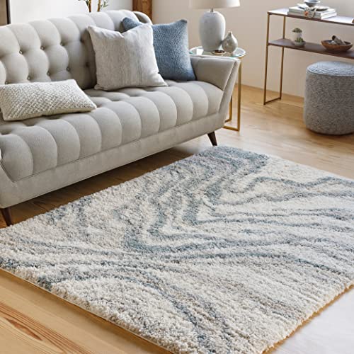 Mark&Day Area Rugs, 8x10 La Grange Modern Aqua Area Rug, Blue/Grey/Beige Carpet for Living Room, Bedroom or Kitchen (7'10" x 10')