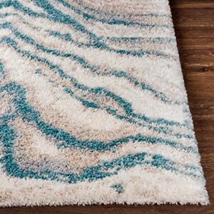 Mark&Day Area Rugs, 8x10 La Grange Modern Aqua Area Rug, Blue/Grey/Beige Carpet for Living Room, Bedroom or Kitchen (7'10" x 10')