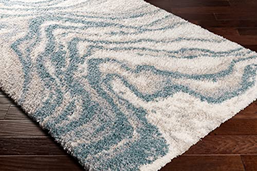 Mark&Day Area Rugs, 8x10 La Grange Modern Aqua Area Rug, Blue/Grey/Beige Carpet for Living Room, Bedroom or Kitchen (7'10" x 10')