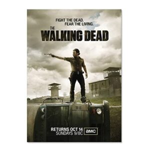 luxbay hd canvas the walking merch dead poster print decoration wall art for room decor 12″x18″