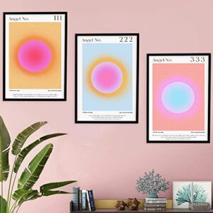 angel numbers colorful gradient aura poster aesthetic wall decor inspirational quotes wall art positive affirmation y2k room canvas decoration picture cool minimalist abstract preppy style unframed